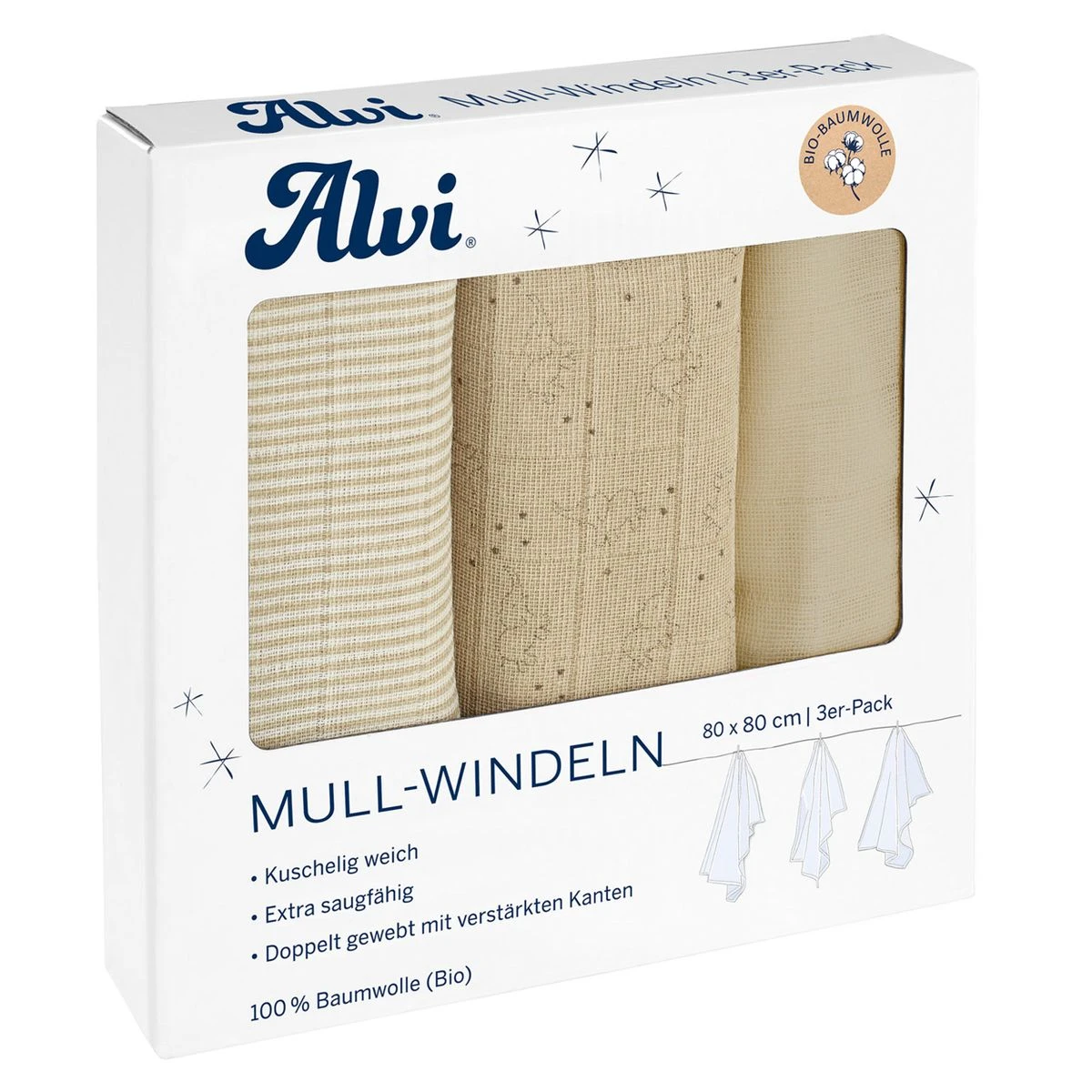 Mullwindel / Mulltuch 3er Pack - Organic Cotton 80 x 80 cm - Starfant Alvi Mullwindel / Mulltuch 3er Pack - Organic Cotton 80 X 80 Cm - Starfant -Baby Artikel alvi mullwindel mulltuch 3er pack organic cotton 80 x 80 cm starfant 939230136 d0