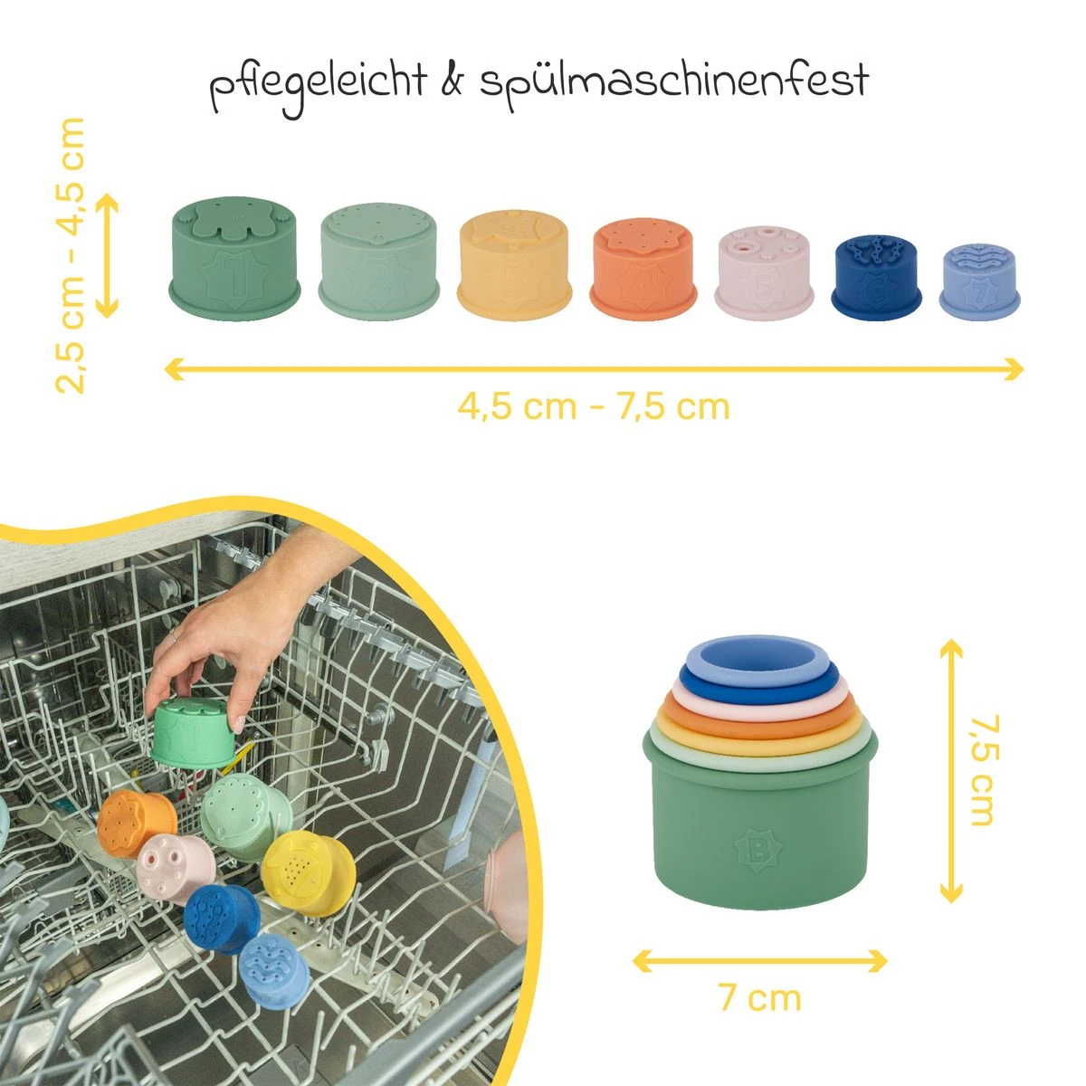 Badespielzeug Stackable Cups 7-teilig Badabulle Badespielzeug Stackable Cups 7-teilig -Baby Artikel badabulle badespielzeug stackable cups 7 teilig b017026 d6