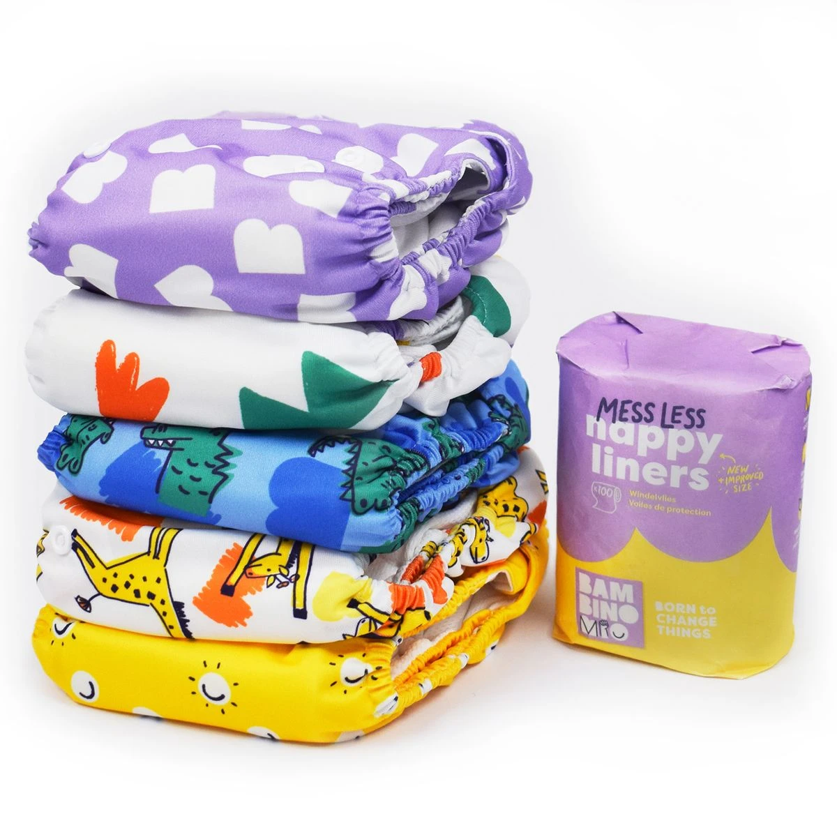 6-tlg. Stoffwindel-Set Probier´s mal Box - Laut & mutig 6-tlg. Stoffwindel-Set Probier´s Mal Box - Laut & Mutig -Baby Artikel bambino mio 6 tlg stoffwindel set probier s mal box laut mutig bunggbb d0