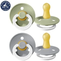 BIBS Leucht-Schnuller - Colour 2er Pack - Night - Sage / Cloud - Gr. 0-6 M