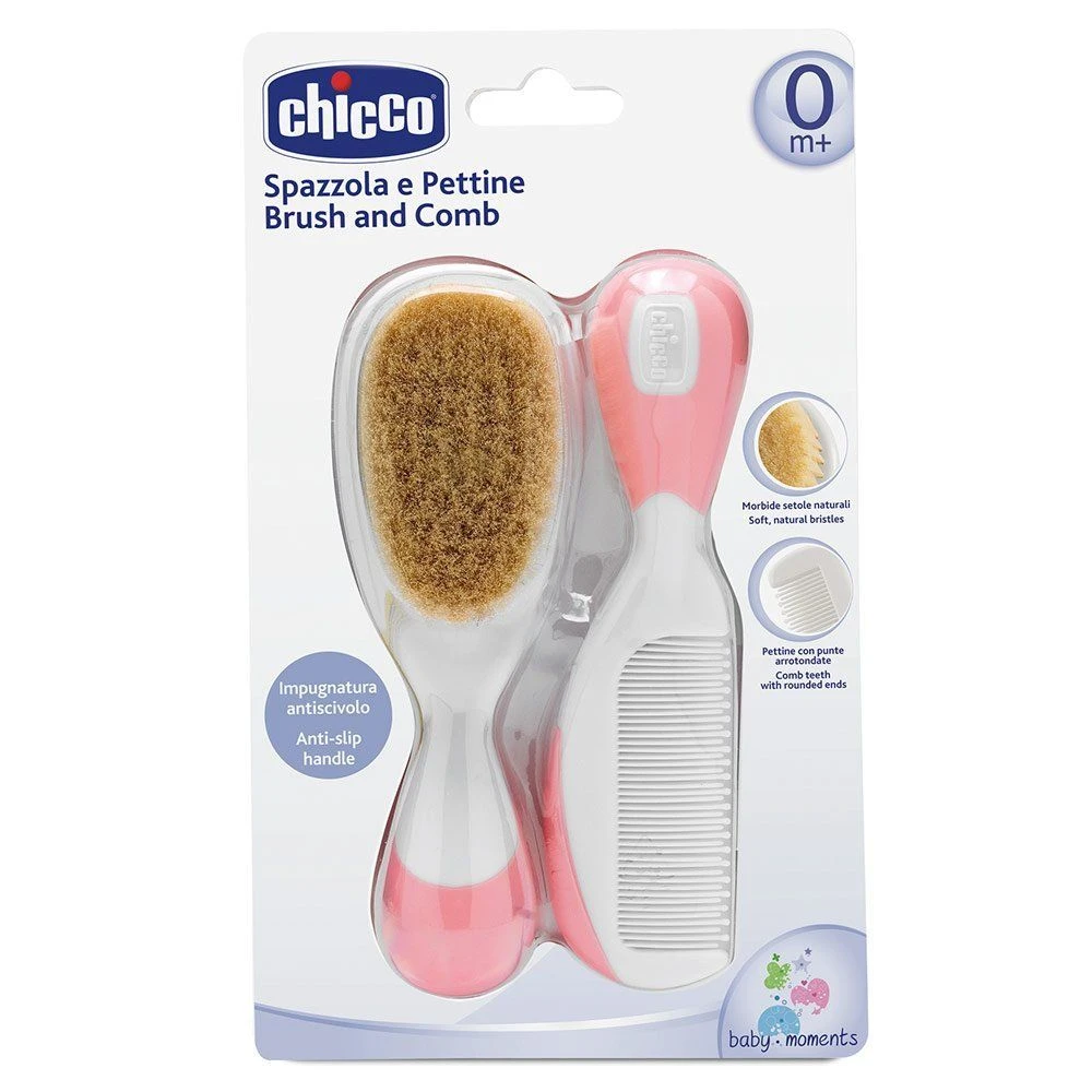 Set Kamm & Naturhaarbürste Ziegenhaar - Rosa CHICCO Set Kamm & Naturhaarbürste Ziegenhaar - Rosa -Baby Artikel chicco set kamm naturhaarburste ziegenhaar rosa 00006569100000 d0