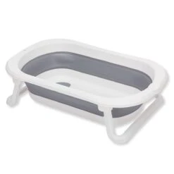 Fillikid Faltbadewanne Orka Mit Ausklappbaren Standbeinen, Stöpsel & Antirutschbeschichtung - Grau Weiß