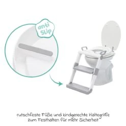 Fillikid Toilettentrainer Mit Dynamischer Höhenverstellung, Breiten Stufen, Abnehmbarer Sitz, Zusammenklappbar - Weiß Grau -Baby Artikel fillikid toilettentrainer mit dynamischer hohenverstellung breiten stufen abnehmbarer sitz zusammenklappbar weiss grau bst029 d5