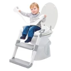 Fillikid Toilettentrainer Mit Dynamischer Höhenverstellung, Breiten Stufen, Abnehmbarer Sitz, Zusammenklappbar - Weiß Grau -Baby Artikel fillikid toilettentrainer mit dynamischer hohenverstellung breiten stufen abnehmbarer sitz zusammenklappbar weiss grau bst029 d9