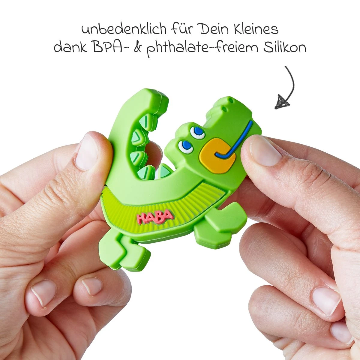 Silikon-Beißring / Greifling Kroko Haba Silikon-Beißring / Greifling Kroko -Baby Artikel haba silikon beissring greifling kroko 1306682001 d1