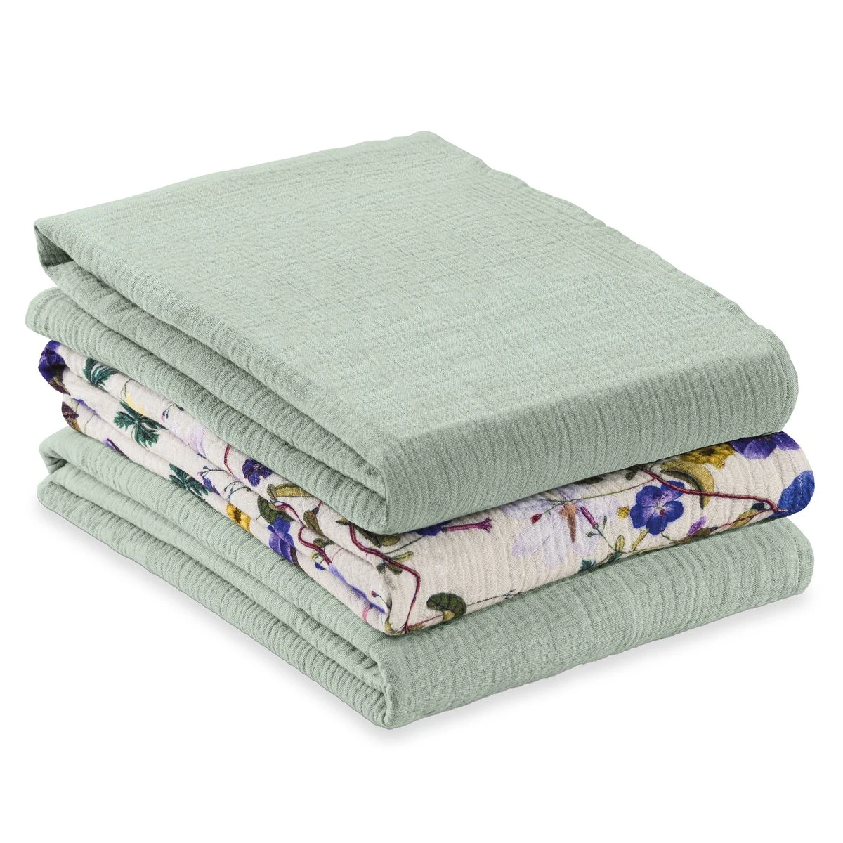Mullwindeln / Mulltücher / Spucktücher Cuddle N Clean - 3er Set 80 x 80 cm - Sage / Beige / Floral HAUCK Mullwindeln / Mulltücher / Spucktücher Cuddle N Clean - 3er Set 80 X 80 Cm - Sage / Beige / Floral -Baby Artikel hauck mullwindeln mulltucher spucktucher cuddle n clean 3er set 80 x 80 cm sage beige floral 71124 d0