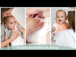 Mullwindeln / Mulltücher / Spucktücher - 10er Pack 80 X 80 Cm - Weiß -Baby Artikel hqdefault 5