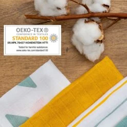 Mullwindeln / Mulltücher / Spucktücher OEKO-TEX® 3er Pack 70 X 70 Cm - Gelb -Baby Artikel laloona mullwindeln 3er pack gelb 51120 90830 d3