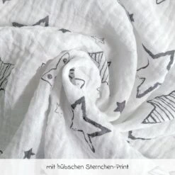 Mullwindel / Mulltuch 4er Pack 70 X 70 Cm - Sterne - Weiß Grau -Baby Artikel makian mullwindel mulltuch 4er pack 70 x 70 cm sterne weiss grau hz 4 d5