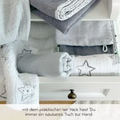Mullwindel / Mulltuch 4er Pack 70 X 70 Cm - Sterne - Weiß Grau -Baby Artikel makian mullwindel mulltuch 4er pack 70 x 70 cm sterne weiss grau hz 4 d7