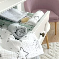 Mullwindel / Mulltuch 4er Pack 70 X 70 Cm - Sterne - Weiß Grau -Baby Artikel makian mullwindel mulltuch 4er pack 70 x 70 cm sterne weiss grau hz 4 d8