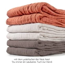Mullwindel / Mulltuch 6er Pack 70 X 70 Cm - Terracotta / Beige / Mokka -Baby Artikel makian mullwindel mulltuch 6er pack 70 x 70 cm terracotta beige braun mcbt 6 d7
