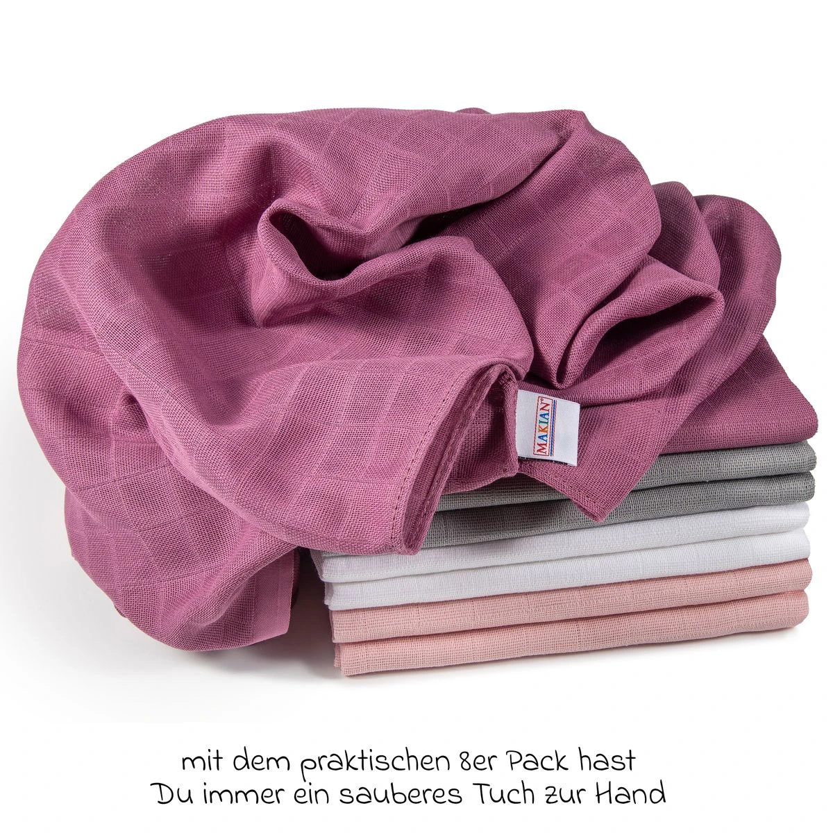 Mullwindel / Mulltuch 8er Pack 80 x 80 cm - Orchidee / Puder Mullwindel / Mulltuch 8er Pack 80 X 80 Cm - Orchidee / Puder -Baby Artikel makian mullwindel mulltuch 8er pack 80 x 80 cm orchidee puder zbp 8 d7