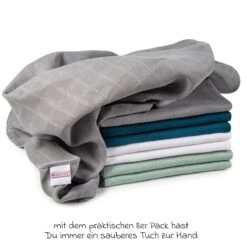 Mullwindel / Mulltuch 8er Pack 80 X 80 Cm - Patina / Mint -Baby Artikel makian mullwindel mulltuch 8er pack 80 x 80 cm patina mint mbp 8 d7
