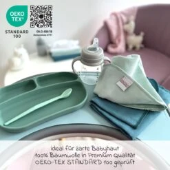 Mullwindel / Mulltuch / Spucktuch / Pflegetuch 9er Pack 40 X 40 Cm - Patina / Mint / Weiß 7 Mullwindel / Mulltuch / Spucktuch / Pflegetuch 9er Pack 40 X 40 Cm - Patina / Mint / Weiß -Baby Artikel makian mullwindel mulltuch spucktuch pflegetuch 9er pack 40 x 40 cm patina mint weiss dppmb 9 d6