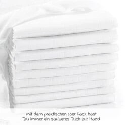 Mullwindeln / Mulltücher / Spucktücher - 10er Pack 80 X 80 Cm - Weiß -Baby Artikel makian mullwindeln mulltucher spucktucher 10er pack 80 x 80 cm weiss 020714hpb10 d7