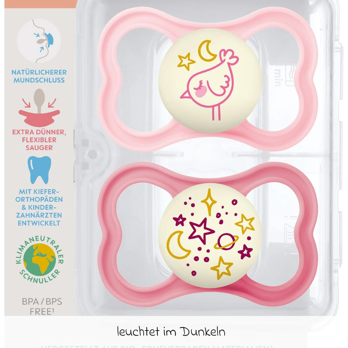 Leucht-Schnuller 2er Pack Supreme Night - Silikon 6-16 M - Rosa MAM Leucht-Schnuller 2er Pack Supreme Night - Silikon 6-16 M - Rosa -Baby Artikel mam leucht schnuller 2er pack supreme night silikon 6 16 m rosa 83856922 d5