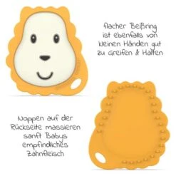 Matchstick Monkey 4-tlg. Starter-Set Zahnungshilfen - Beißring Mit Fingerzahnbürste - Löwe - Gelb 6 Matchstick Monkey 4-tlg. Starter-Set Zahnungshilfen - Beißring Mit Fingerzahnbürste - Löwe - Gelb -Baby Artikel matchstick monkey 4 tlg starter set zahnungshilfen beissring mit fingerzahnburste lowe gelb mm ssg l 001 d4