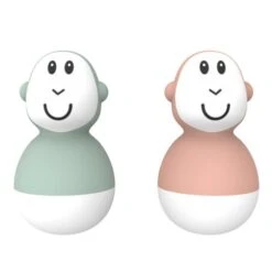 Matchstick Monkey Badespielzeug Wackelfigur 2er Pack - Affe - Mintgrün & Altrosa