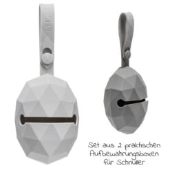 Baby Artikel -Baby Artikel miamia silikon schnullerbox schnullerhalter 2er pack diamant grau hellgrau 51178 75494 d1