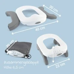 Reisetöpfchen / Faltbarer Toilettensitz Inkl. Aufbewahrungstasche - Weiß Grau -Baby Artikel zamboo reisetopfchen faltbarer toilettensitz inkl aufbewahrungstasche weiss grau 10000970 d7